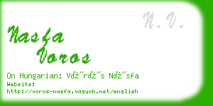 nasfa voros business card